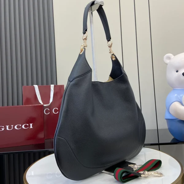 GUCCI B系列中號黑色粒面托特包-820169：圖片 3