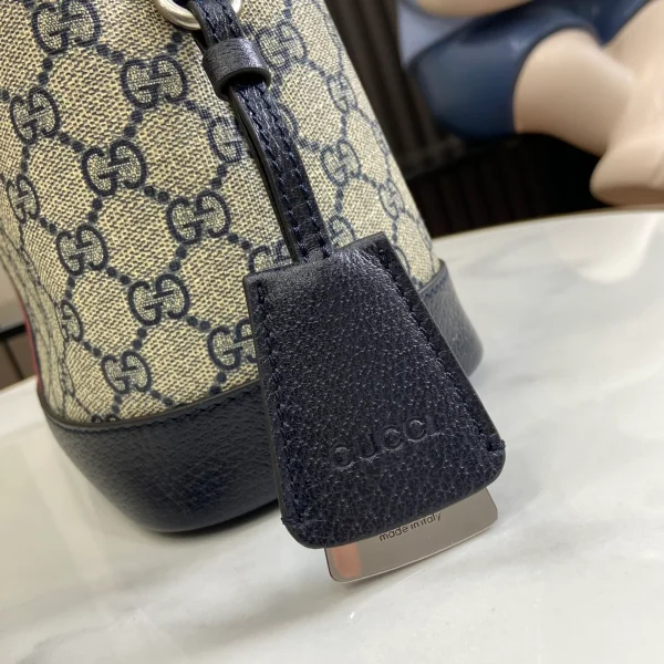 GUCCI Ophidia小號藍米帆布水桶包-781402：圖片 8