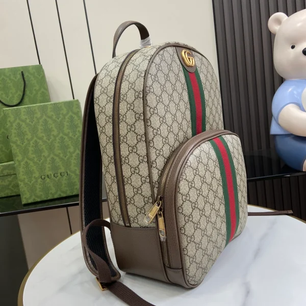 GUCCI Ophidia中號米棕帆布雙肩包-779901：圖片 3