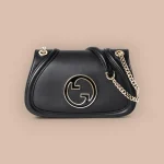 GUCCI Gucci Blondie小號黑色皮革斜揹包-815715