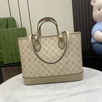 GUCCI Ophidia米棕帆布托特包-765043：圖片 4