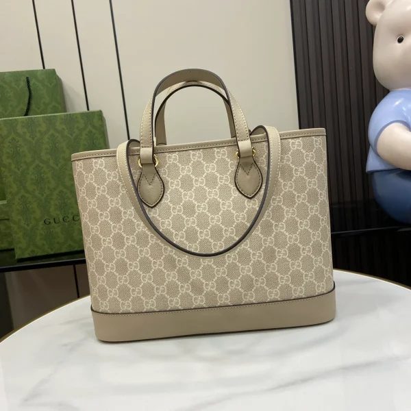 GUCCI Ophidia米棕帆布托特包-765043：圖片 4