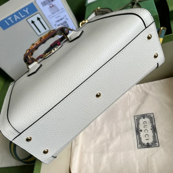 GUCCI Diana小號白色皮革手提包-702721：圖片 4
