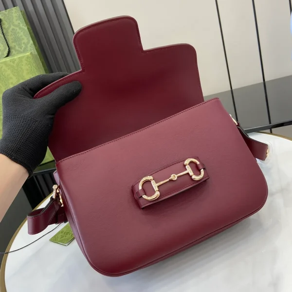 GUCCI Horsebit 1955小號米棕帆布肩揹包-815178：圖片 7