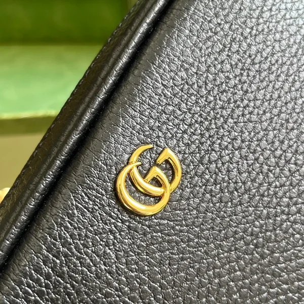 GUCCI GG Marmont黑色皮革斜揹包-772759：圖片 6