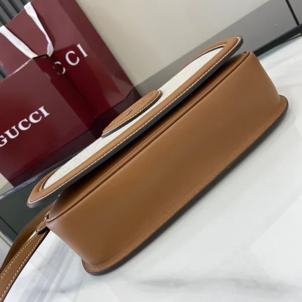 GUCCI Blondie小號棕色皮革斜背包-815714：圖片 5