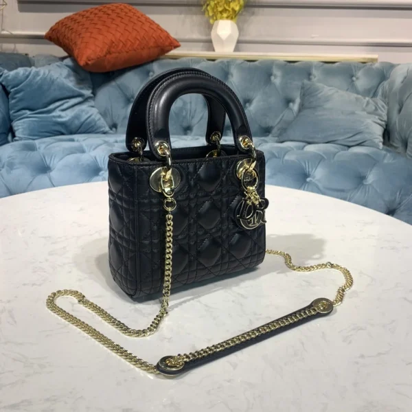 Dior Lady mini 黑色斜挎包mini-M0505：圖片 3
