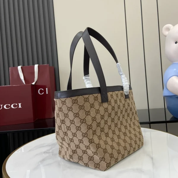 GUCCI Totissima小號米棕帆布托特包-788211：圖片 3
