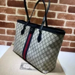 GUCCI Ophidia中號米棕帆布托特包-631685：圖片 3