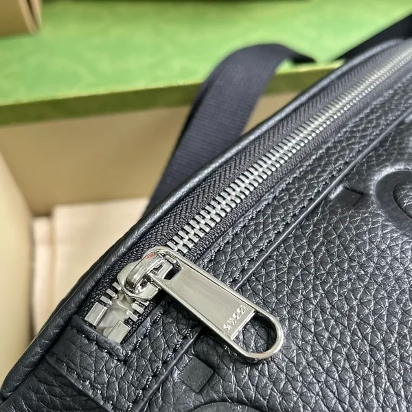 GUCCI Jumbo GG小號黑色皮革斜揹包-658582：圖片 7