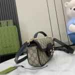 GUCCI Horsebit 1955小號黑色皮革手提包-815206：圖片 3