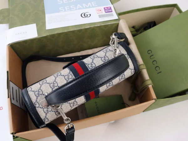 GUCCI Ophidia米棕帆布斜揹包-651055：圖片 6