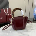 GUCCI Bamboo竹製開心果綠皮革手提包-805832：圖片 2
