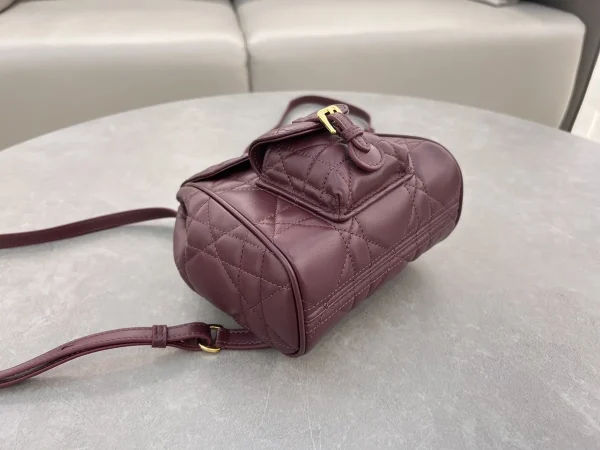 Dior Caro 粉紅羊皮雙肩背包小號PM-M6302：圖片 4