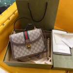 GUCCI Ophidia藍色帆布手提包-651055：圖片 2