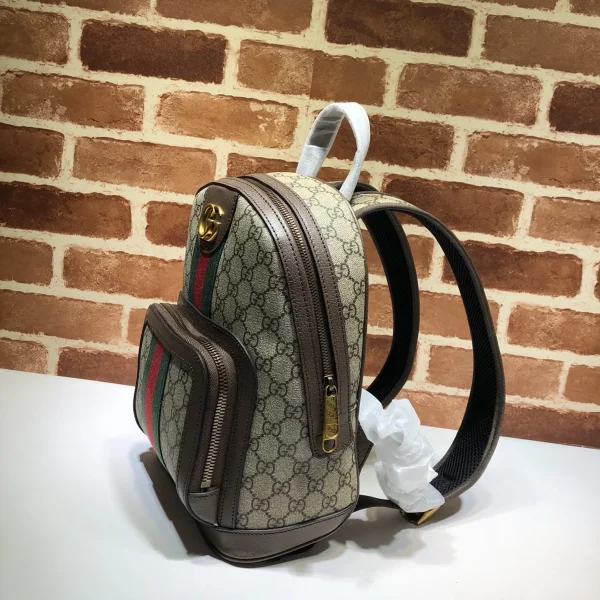 GUCCI Ophidia小號米棕帆布背包-547965：圖片 3
