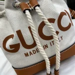 GUCCI Gucci Lido米棕帆布單肩包-777166：圖片 6