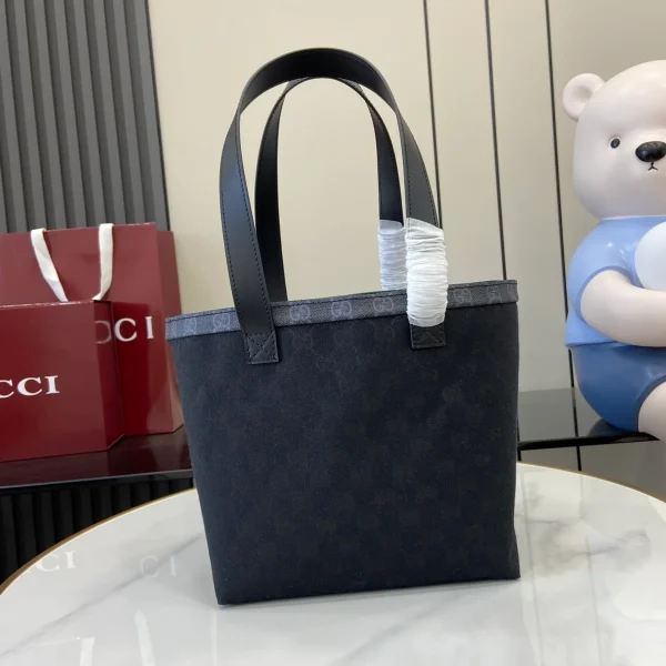 GUCCI Totissima小號黑色帆布手提包-788211：圖片 4