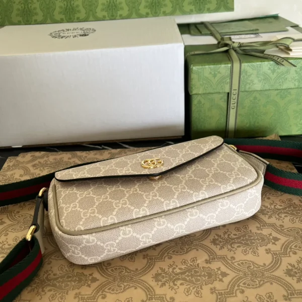 GUCCI Ophidia米棕帆布斜揹包-764961：圖片 9