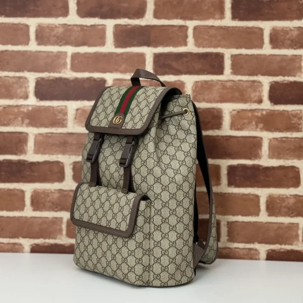 GUCCI Ophidia小號米棕帆布背包-792114：圖片 3
