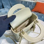 Dior Lady mini 綠色羊皮斜挎包mini-M0505：圖片 11