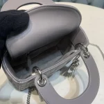 Dior Lady mini銀色小牛皮包mini-M0505：圖片 9