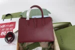 GUCCI Rosso Ancora中號紅色皮革手提包-806205：圖片 3
