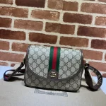 GUCCI Ophidia藍帆布斜挎包-722117：圖片 7