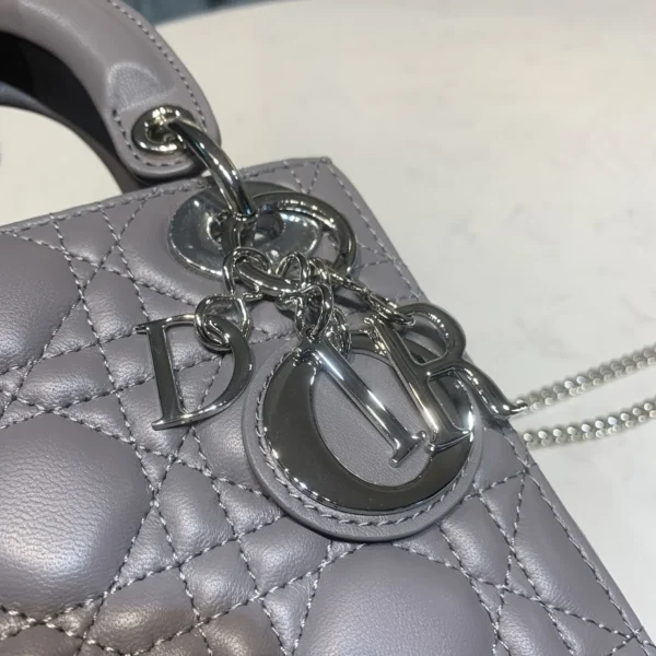 Dior Lady mini銀色小牛皮包mini-M0505：圖片 6