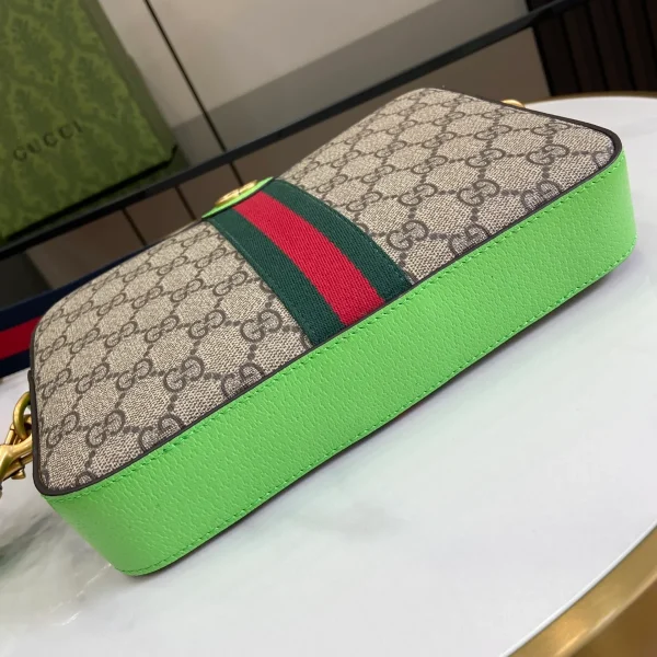 GUCCI Ophidia米棕帆布斜揹包-699439：圖片 5