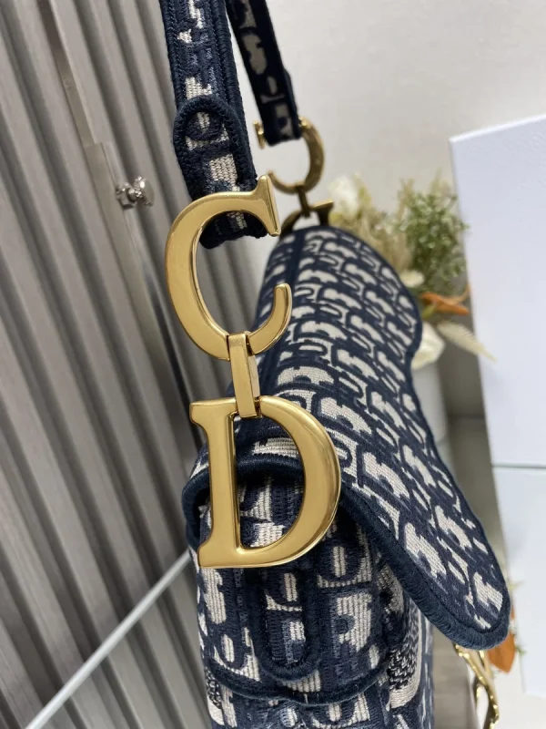 Dior Saddle 藍色單肩包中號MM-M0446：圖片 6