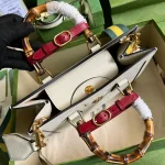 GUCCI Diana小號白色皮革手提包-702721：圖片 8