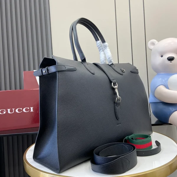 GUCCI Soft Leather手袋灰柔皮革手提包-796761：圖片 3