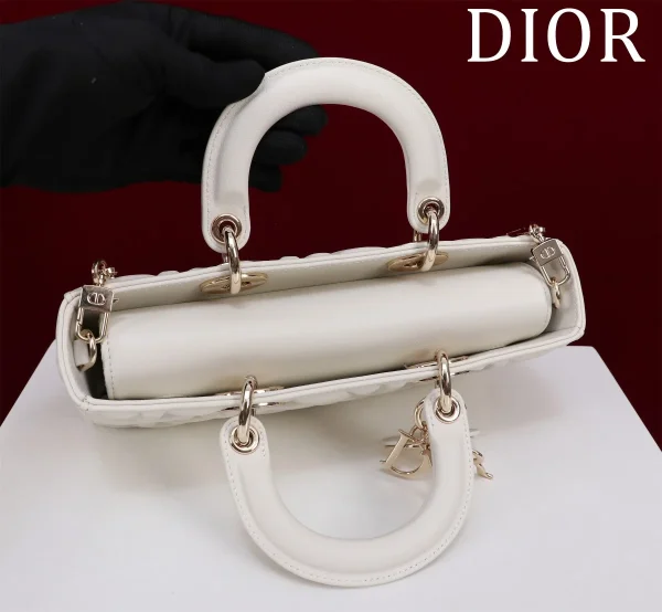 Dior Lady 奶白小牛皮單肩包中號MM-M0540：圖片 6