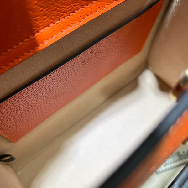 GUCCI Diana小號橙色皮革手提包-702721：圖片 10