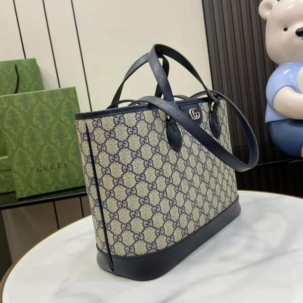 GUCCI Ophidia中號黑色皮革斜挎包-765043：圖片 3