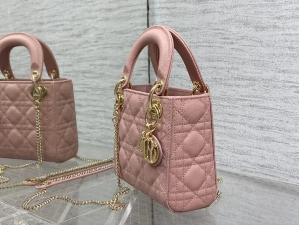Dior Lady mini 胭脂羊皮斜挎包mini-M0505：圖片 6