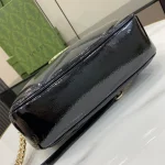 GUCCI GG Marmont黑色漆皮肩揹包-802448：圖片 5