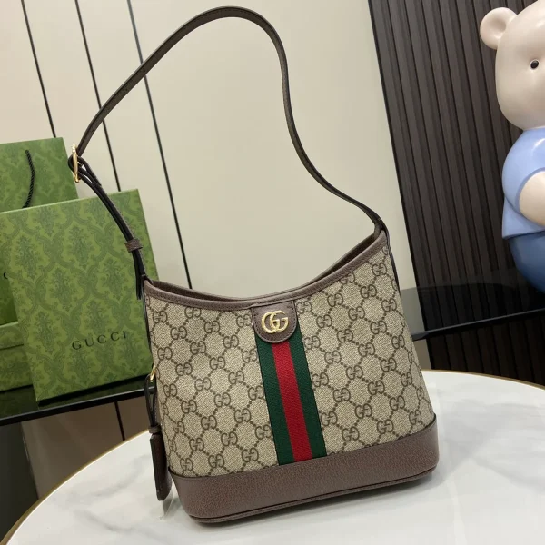 GUCCI Ophidia小號米白帆布水桶包-781402：圖片 2