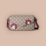 GUCCI GG Monogram小號米棕塗層布斜揹包-818764