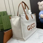 GUCCI Gucci Lido中號米棕帆布手挽包-772176：圖片 3