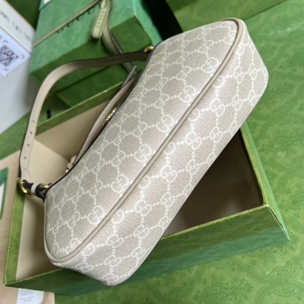 GUCCI Ophidia小號米棕帆布斜揹包-735145：圖片 4