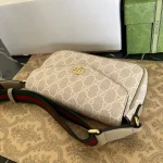 GUCCI Ophidia米棕帆布斜揹包-764961：圖片 11