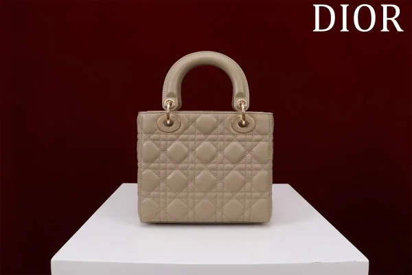 Dior Lady 餅乾褐羊皮斜挎包小號PM-M0538：圖片 4