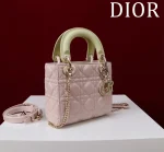 Dior Lady 迷你粉色羊皮斜挎包迷你-M0505：圖片 3