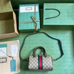 GUCCI Gucci Lido米白皮革斜揹包-772053：圖片 10