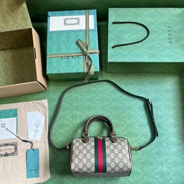 GUCCI Gucci Lido米白皮革斜揹包-772053：圖片 10