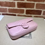 GUCCI GG Marmont粉紅皮革斜背包-751526：圖片 5