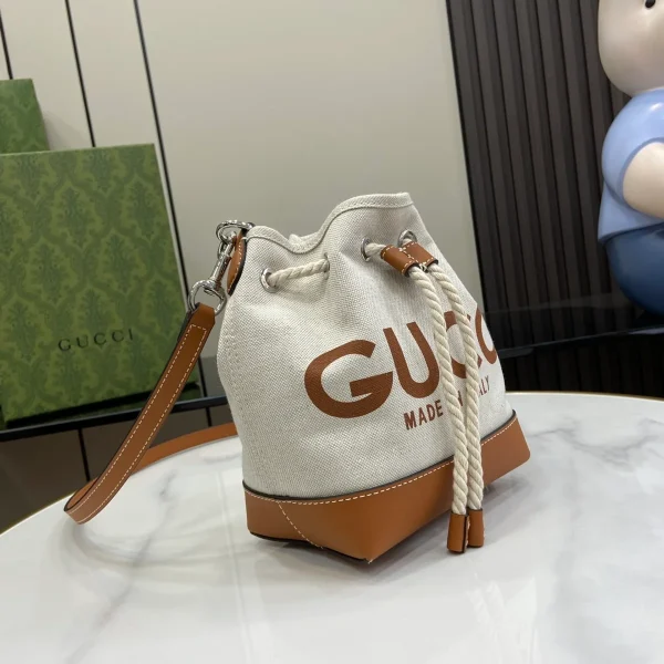 GUCCI Gucci Lido米棕帆布單肩包-777166：圖片 3