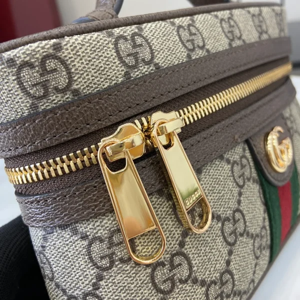 GUCCI Ophidia超迷你米白帆布斜揹包-816357：圖片 9